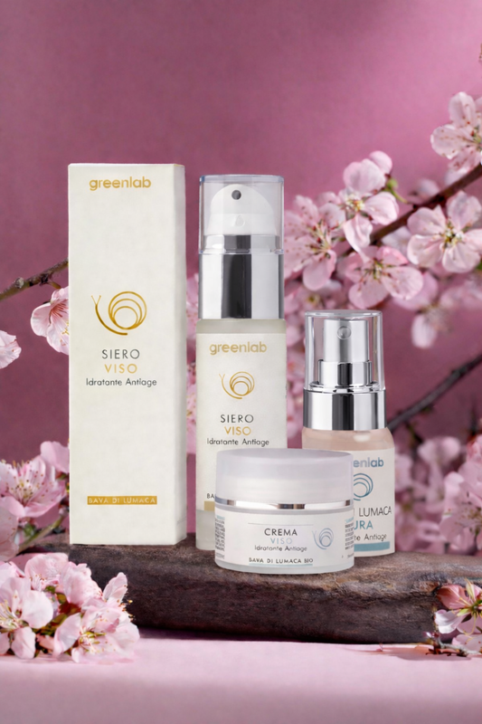 Routine Essenziale Greenlab – Bava Pura mini spray + Siero Viso Antiage + Crema Viso