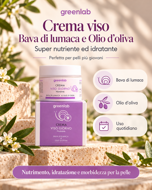 Crema viso Bava di lumaca e Olio d'oliva - Super nutriente ed idratante