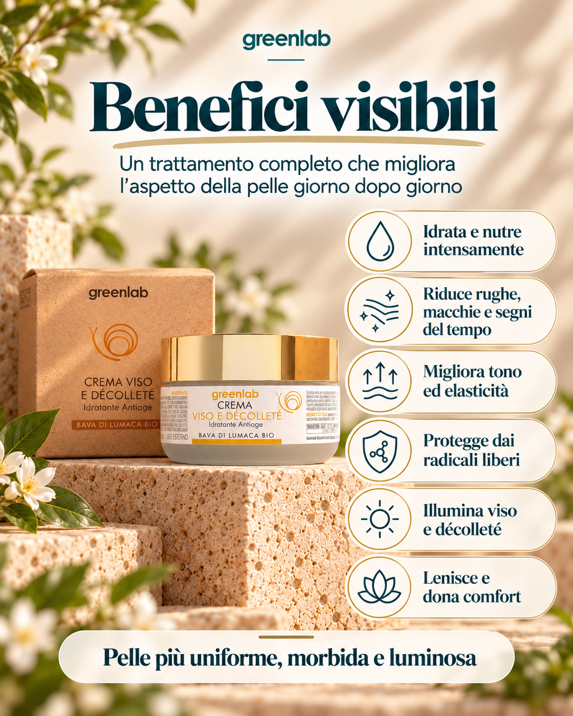 Crema Viso e Décolleté Rigenerante - Idratazione e Antiage in Profondità per pelli grasse