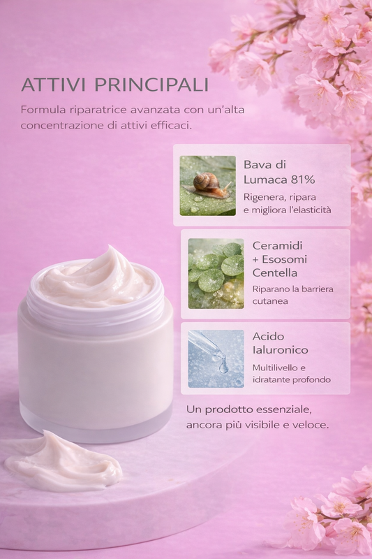 Crema Viso Rigenerante NUOVA FORMULA  con ESOSOMI di centella - riduce rughe e segni del tempo