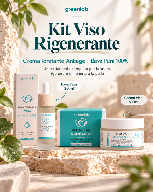 Crema viso Idratante e Rigenerante Antiage + Bava Pura al 100% - LA BASE DELLA SKIN CARE PER TUTTI I TIPI DI PELLE