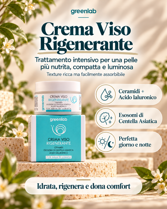 Crema Viso Rigenerante NUOVA FORMULA  con ESOSOMI di centella - riduce rughe e segni del tempo