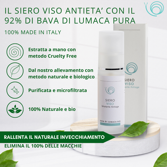 Siero viso idratante antiage - Rallenta l'invecchiamento cutaneo